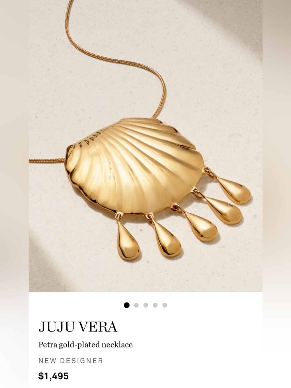 Authentic Juju Vera Petra Shell Necklace – Gold-Plated Statement Pendant - Picture 10 of 10